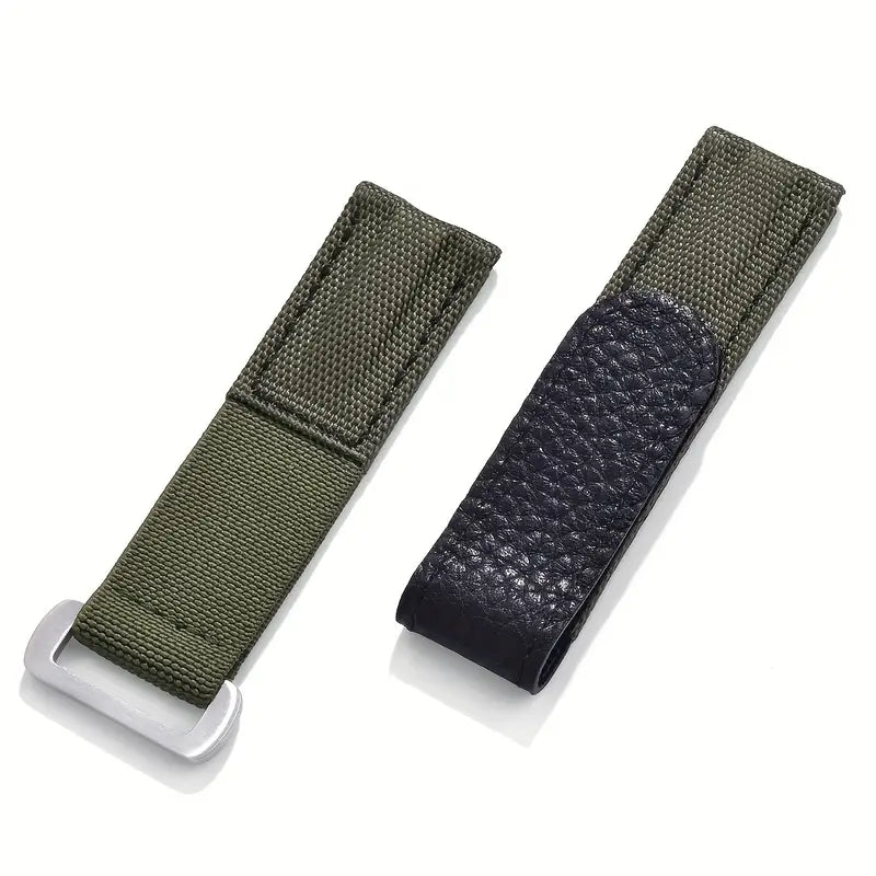 Correa Velocishark Verde Militar 20 mm— Velcro Deportivo y Estilo Militar